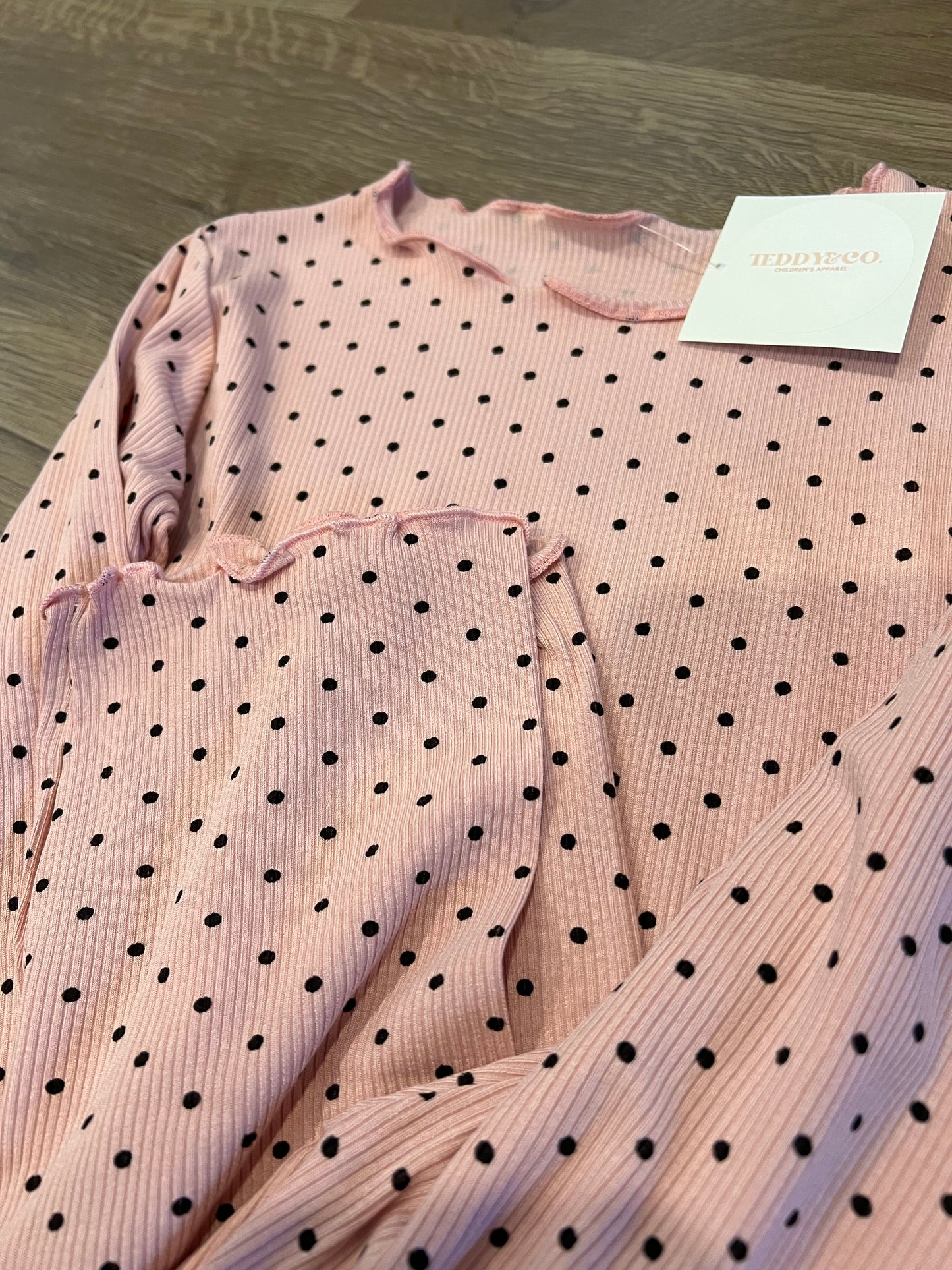 Girls Pink Polka Dot Set