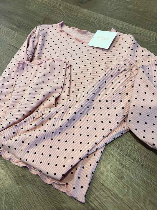 Girls Pink Polka Dot Set