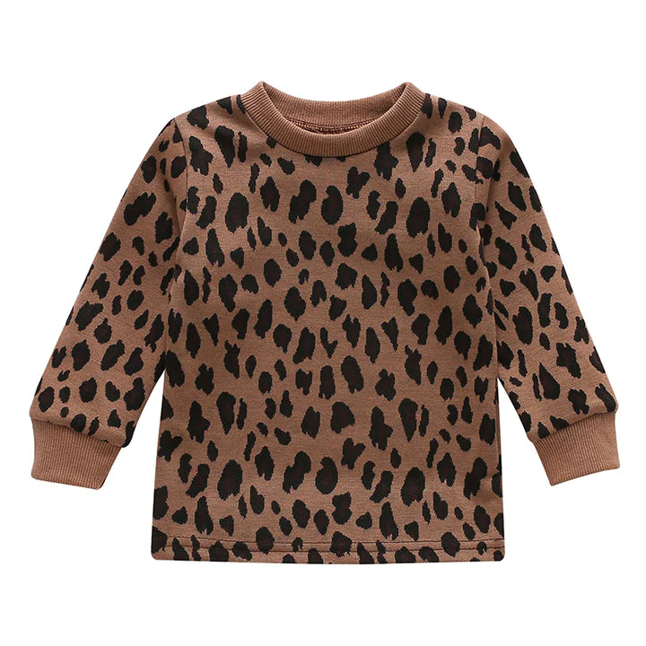 Leopard Girls Pullover